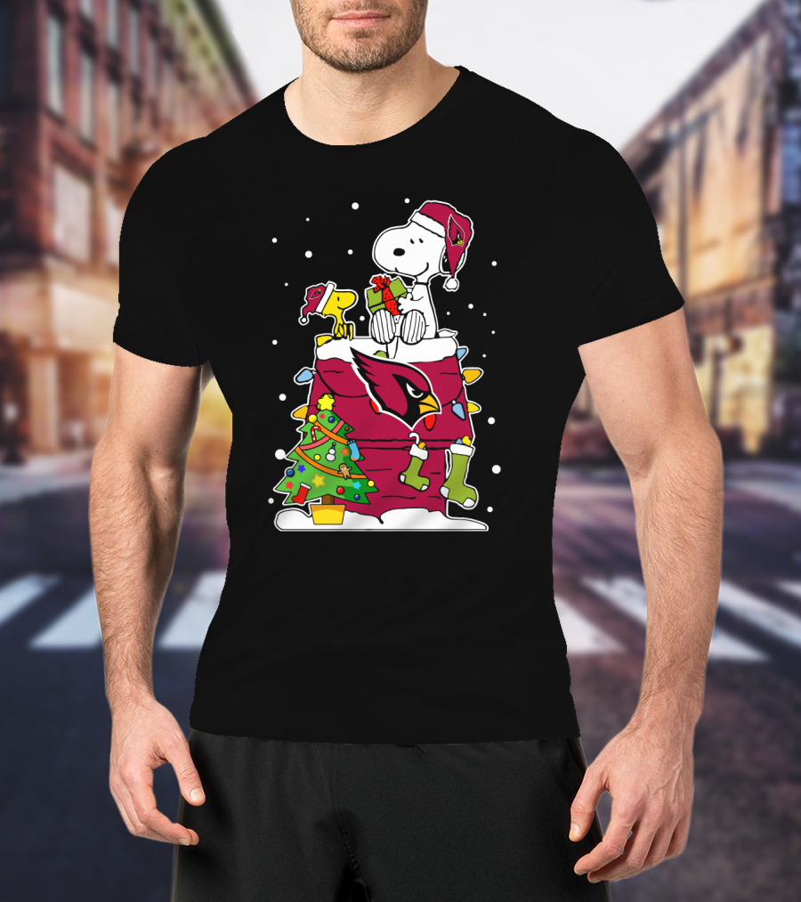 Arizona Cardinals Christmas Snoopy Holiday Festivities T-Shirt