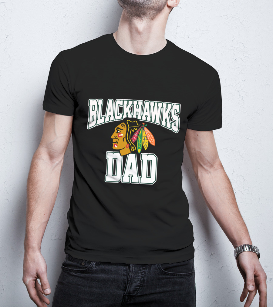 Chicago Blackhawks Dad Hockey Fan T-Shirt
