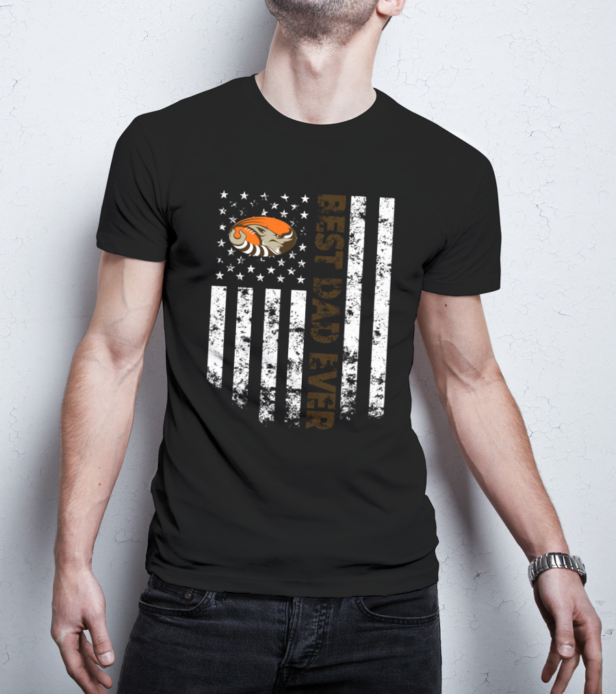 Best Cleveland Browns Dad Ever Flag T-Shirt