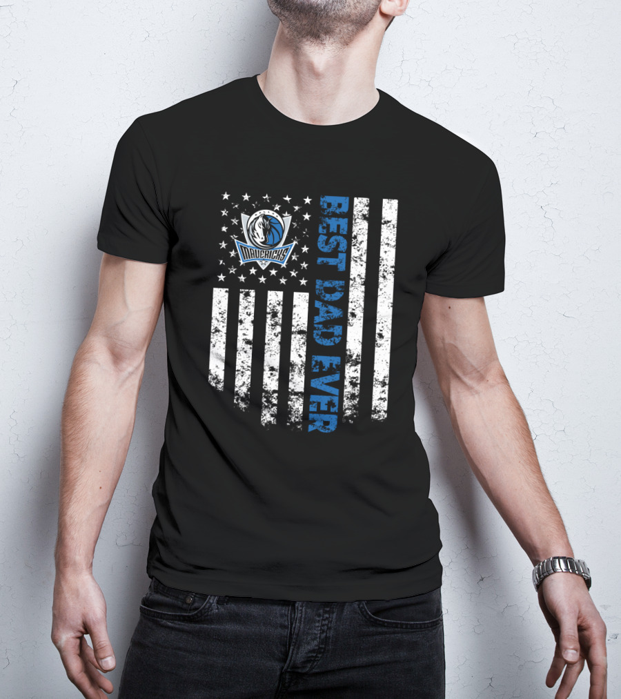 Best Mavericks Dad Ever American Flag T-Shirt