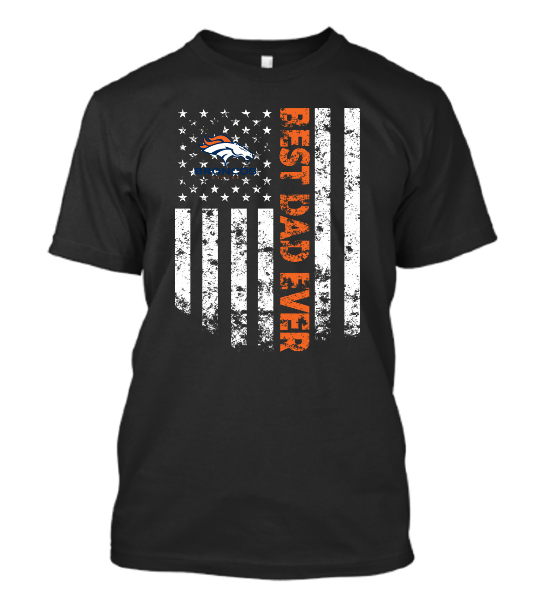 Best Denver Broncos Dad Ever Flag T-Shirt