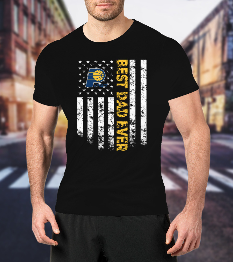 Indiana Pacers Best Dad Ever American Flag T-Shirt