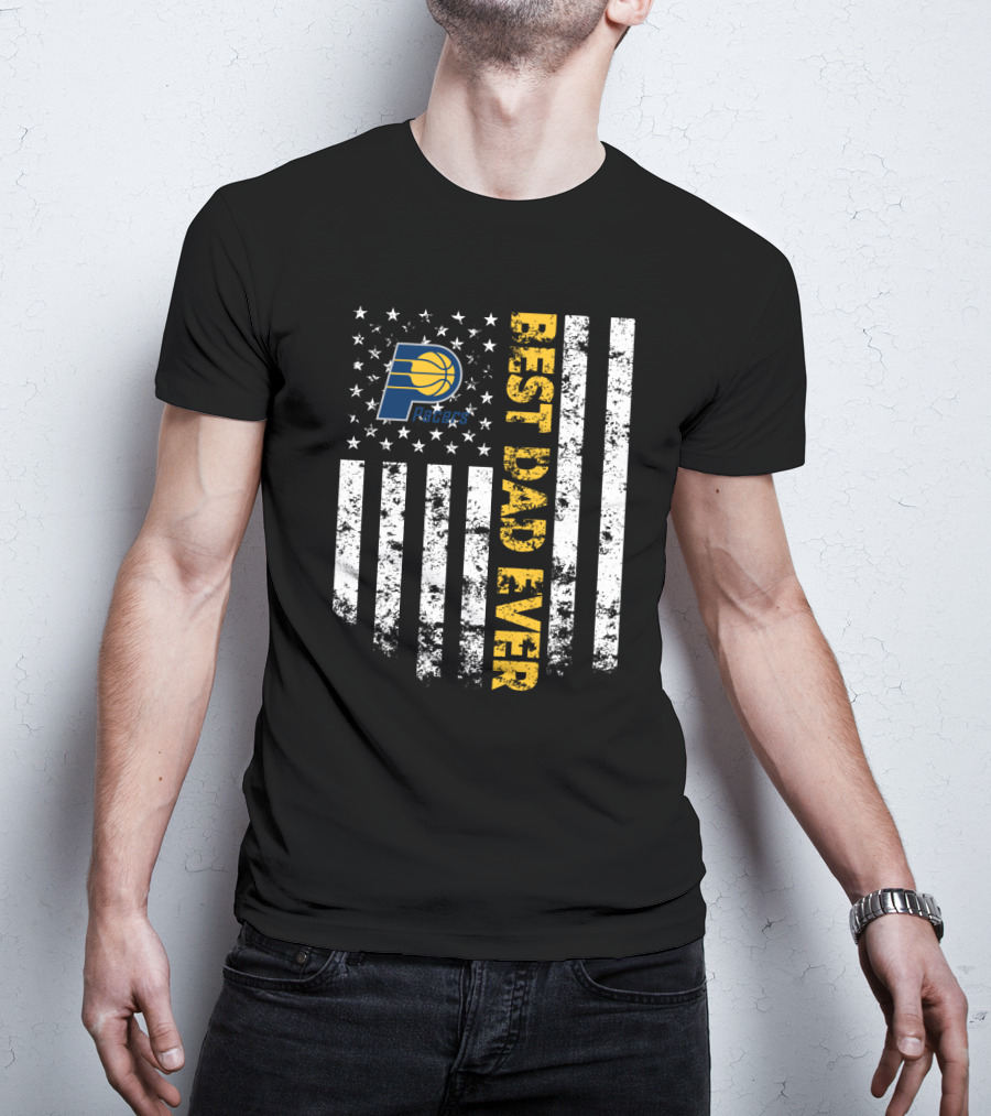 Indiana Pacers Best Dad Ever American Flag T-Shirt