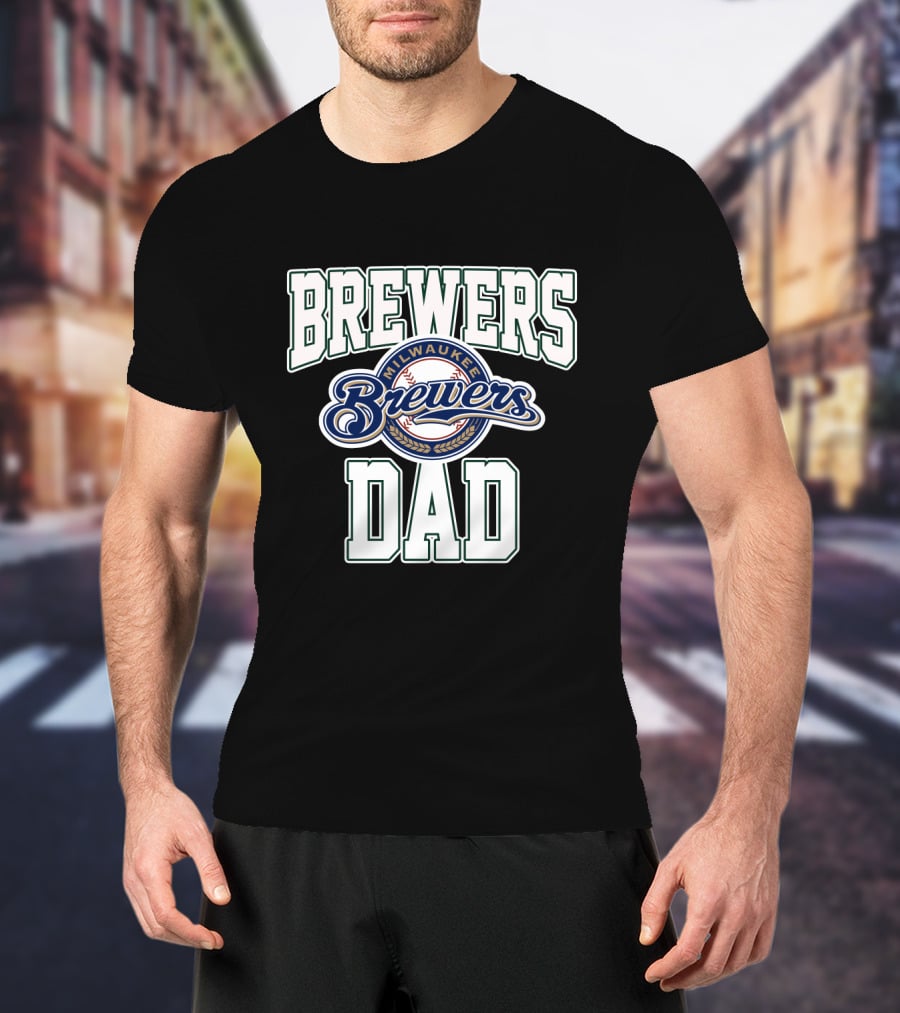 Milwaukee Brewers Dad Team Logo Recognition T-Shirt