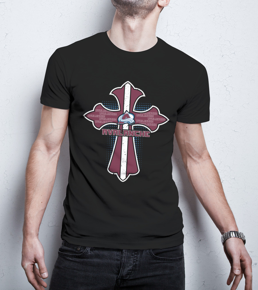 Avalanche Cross For Jesus And Colorado Avalanche Enthusiasts T-Shirt