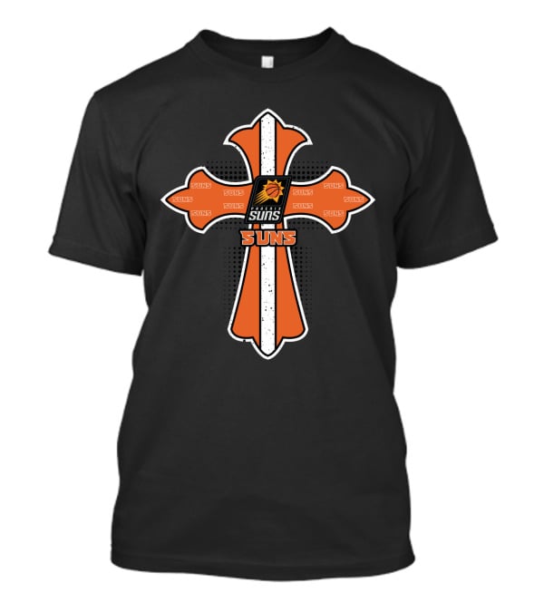 Cross Featuring Phoenix Suns Logo And Text For Jesus And Fans T-Shirt