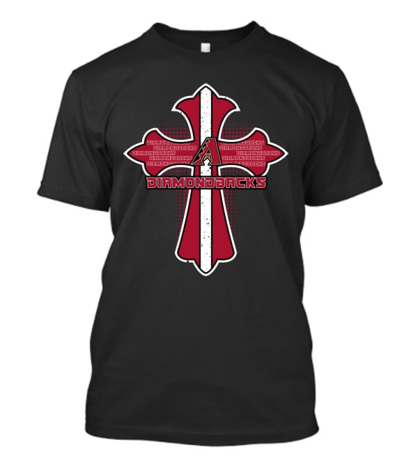 Arizona Diamondbacks Cross With Religious Symbolism And Team Logo Elements T-Shirt