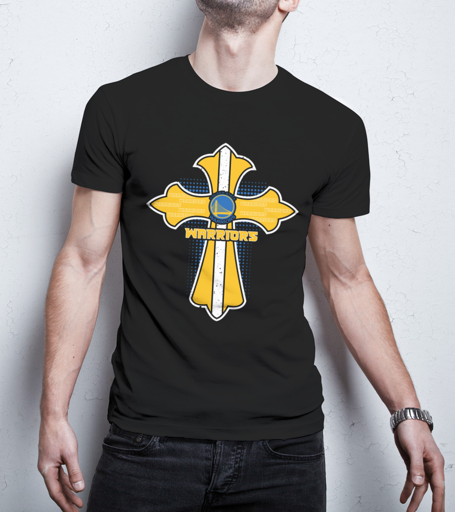 Warriors Cross Golden State Fans Jesus Faith Symbol T-Shirt
