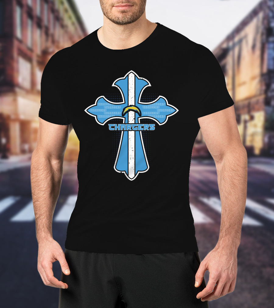 Cross Chargers Jesus Fans Los Angeles Chargers T-Shirt