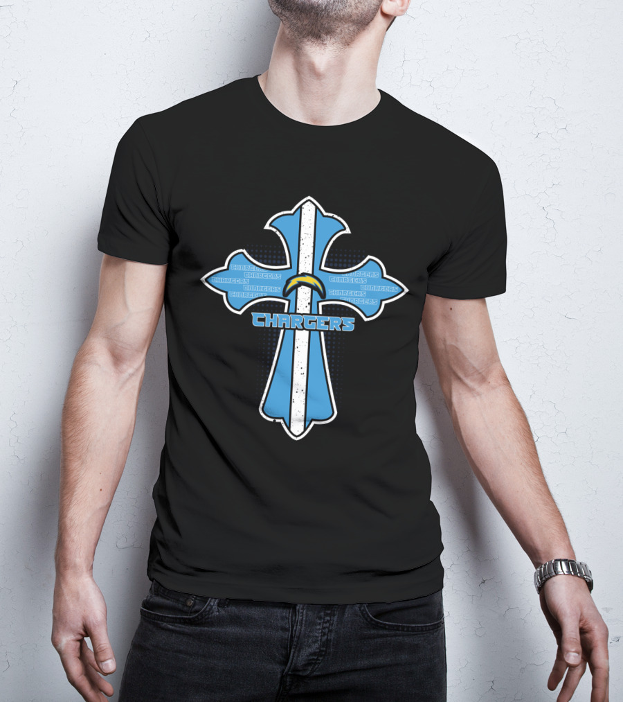 Cross Chargers Jesus Fans Los Angeles Chargers T-Shirt