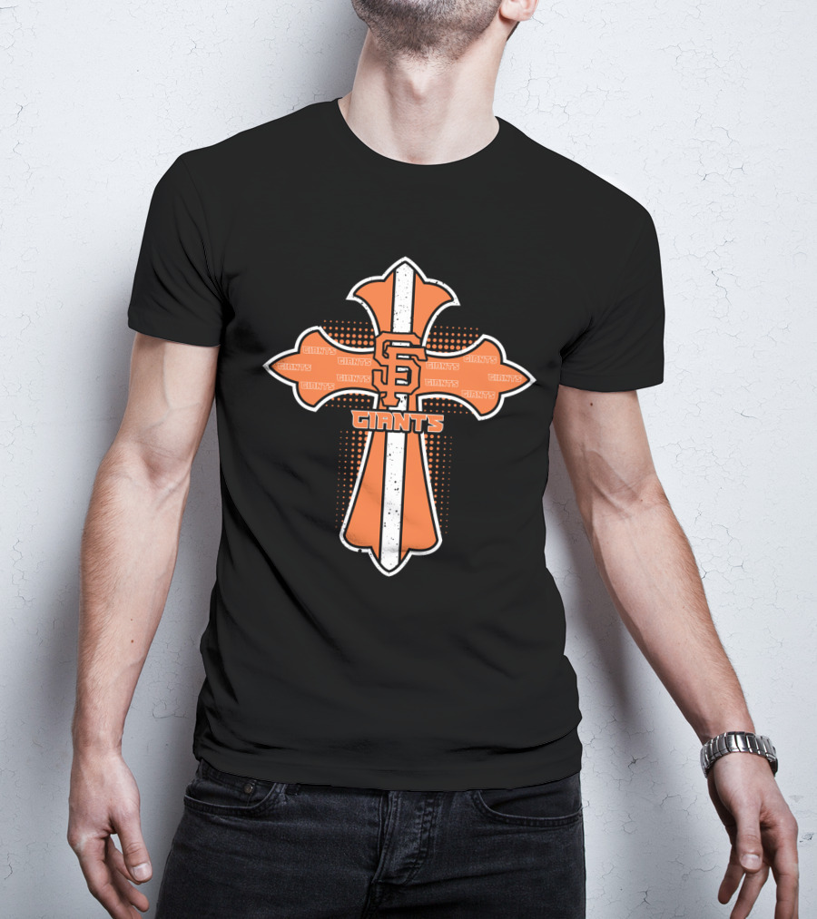 San Francisco Giants Cross With Iconic Giants Text And Symbol For Jesus Followers T-Shirt