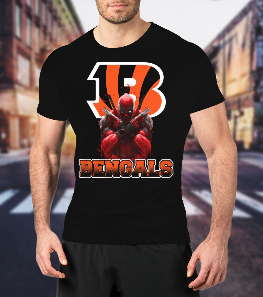 Bengals Deadpool Crossover Cincinnati Fans T-Shirt
