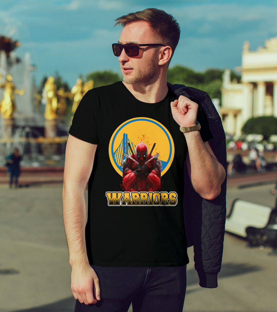 Warriors Deadpool Fans Crossover With Golden State T-Shirt