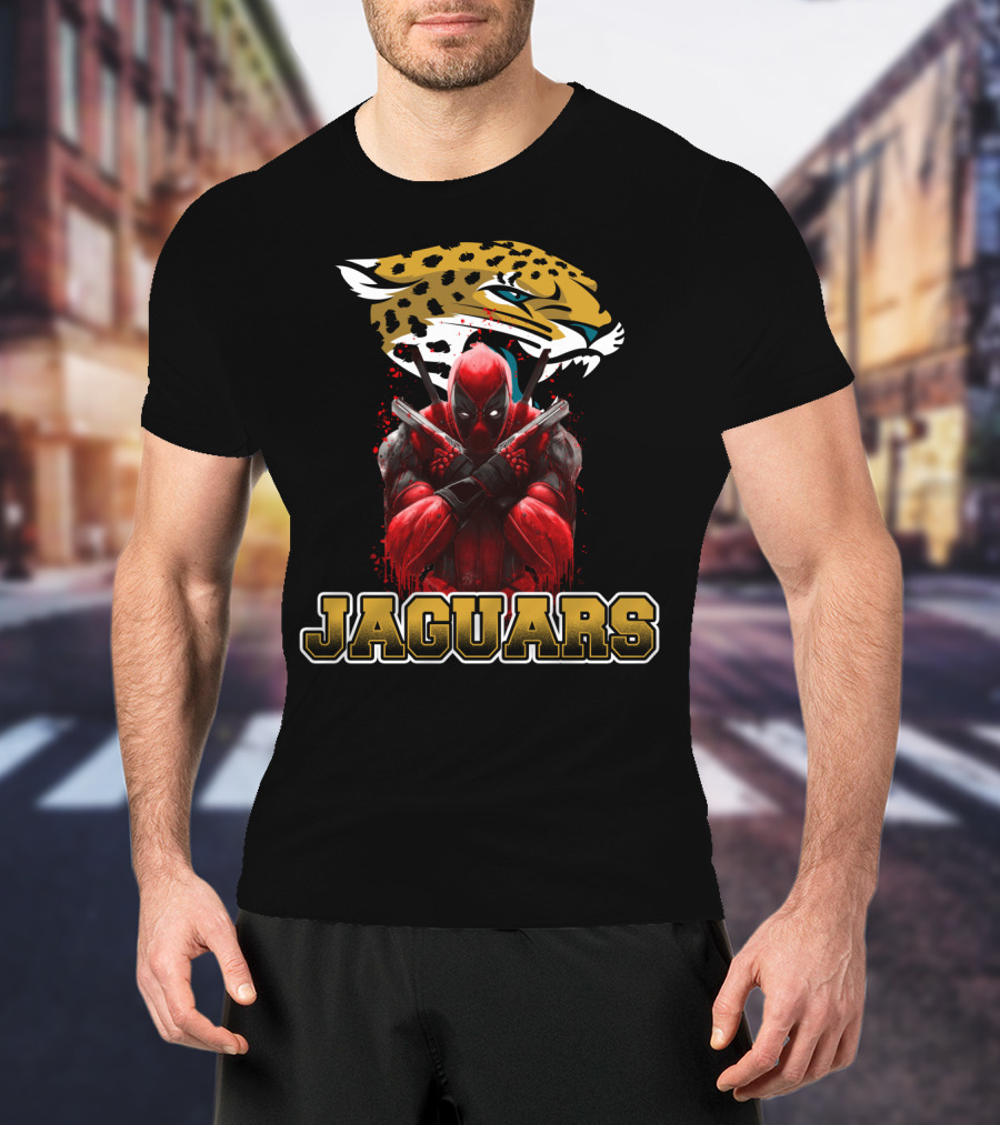 Jacksonville Jaguars NFL Team And Deadpool Crossover T-Shirt