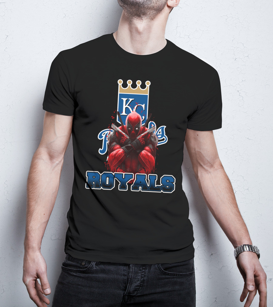 Royals KC Kansas City Deadpool Mashup Fan Crossover T-Shirt