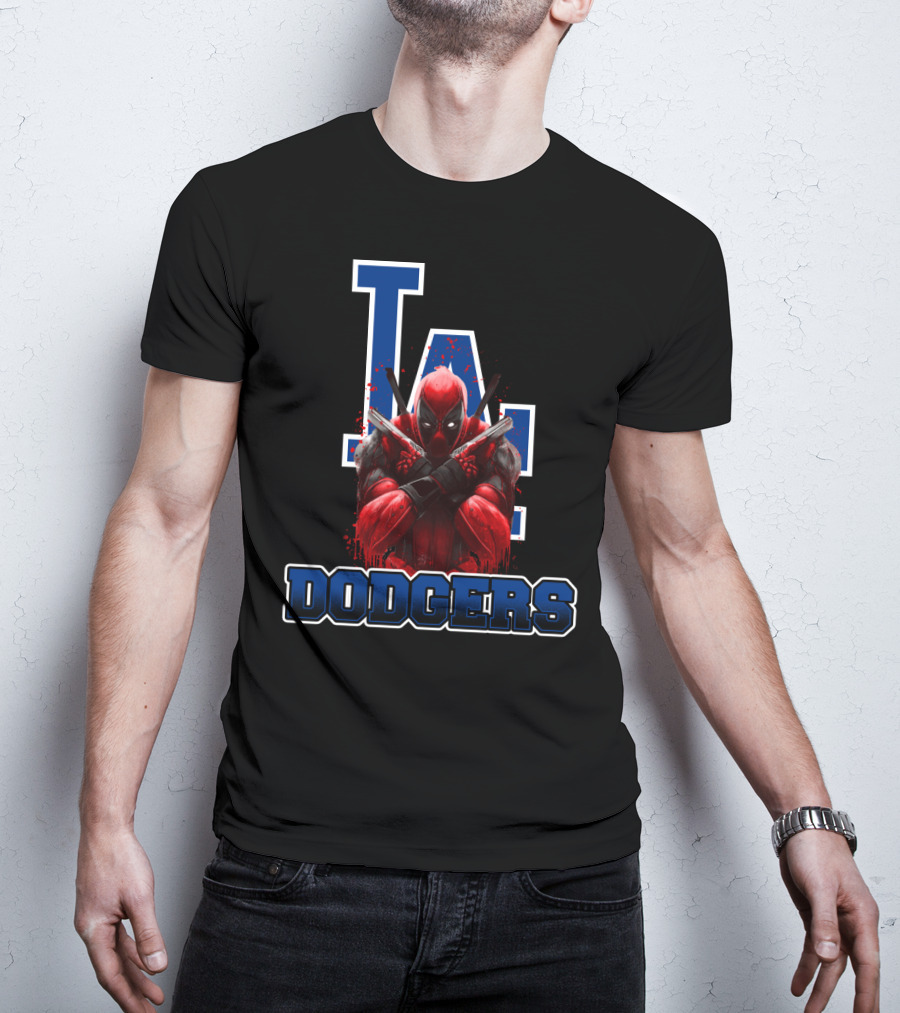 Los Angeles Dodgers Deadpool Crossover Fan Gear T-Shirt