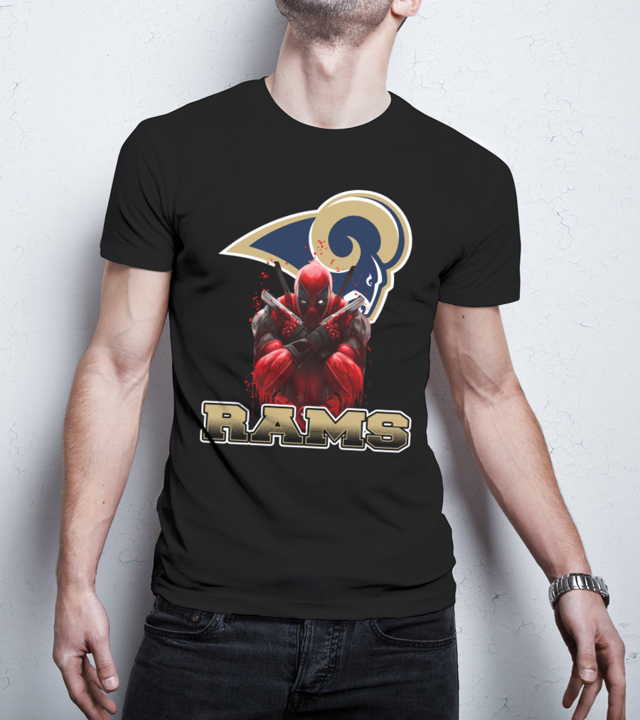 Rams And Deadpool Crossover With Los Angeles NFL T-Shirt