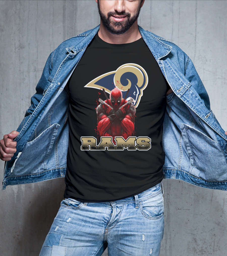 Rams And Deadpool Crossover With Los Angeles NFL T-Shirt
