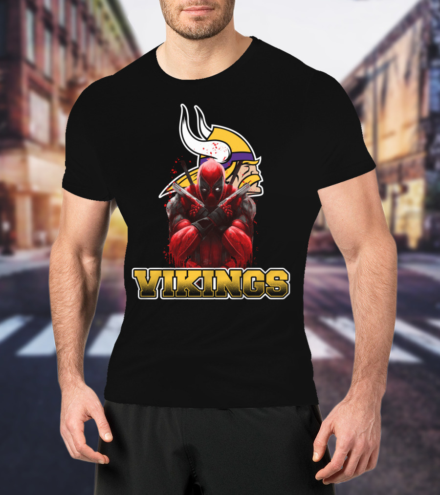 Minnesota Vikings And Deadpool Crossover Fans Unite T-Shirt