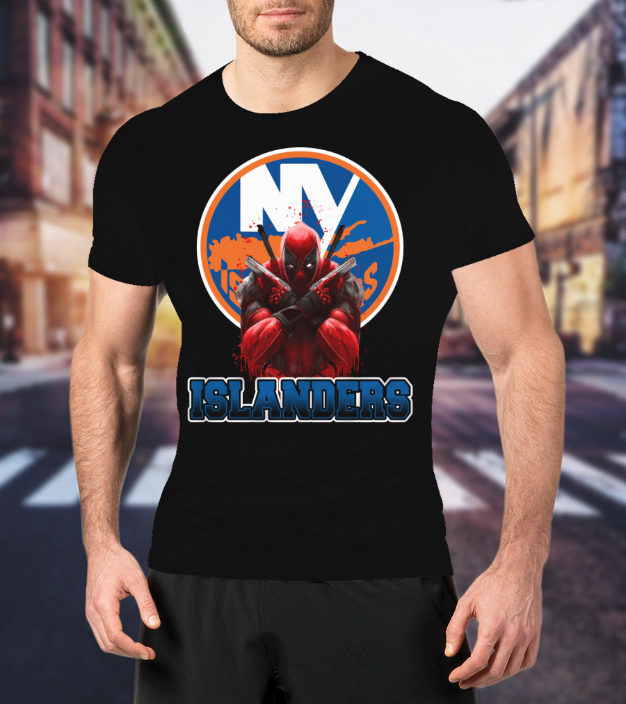 New York Islanders Deadpool Crossover Fans T-Shirt