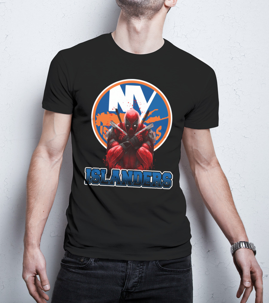 New York Islanders Deadpool Crossover Fans T-Shirt