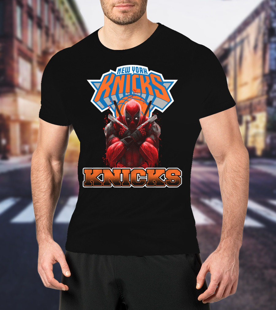 New York Knicks Deadpool Crossover Basketball Fans T-Shirt