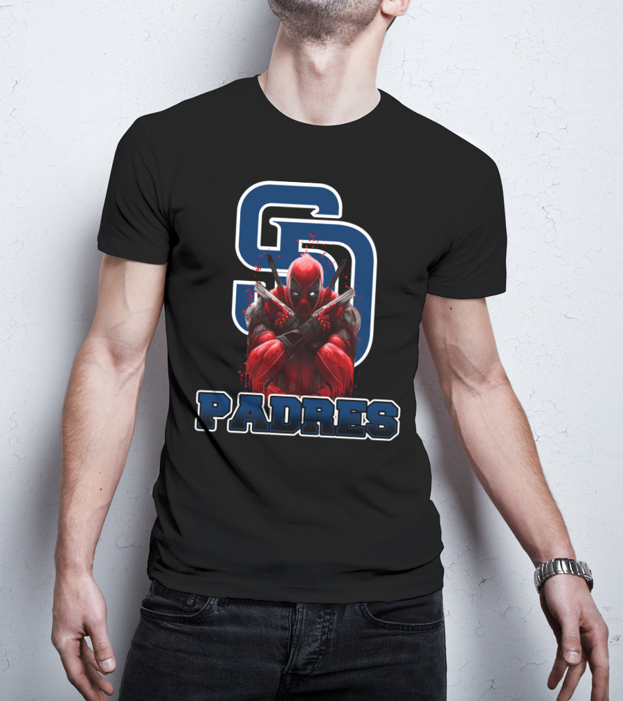 SD Padres Red Masked Character Crossover T-Shirt