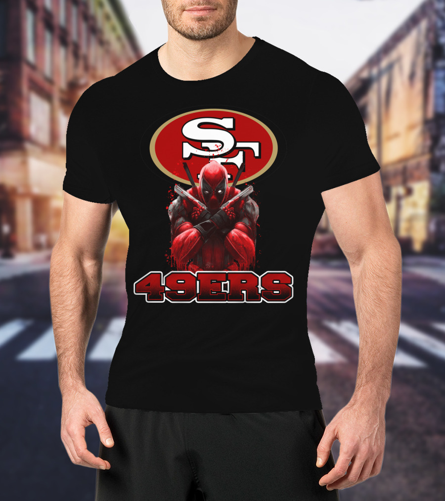 San Francisco 49ers NFL Logo And Deadpool Character Collaboration For Fans T-Shirt
