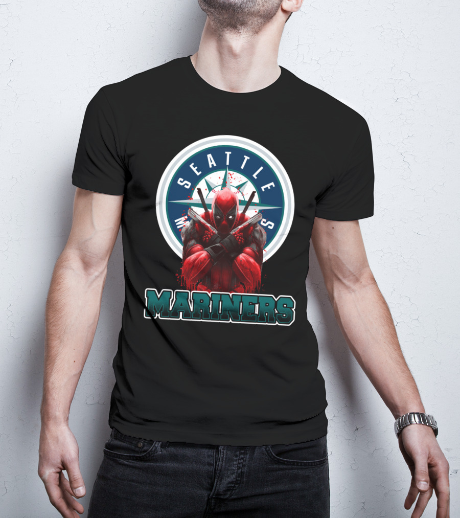 Seattle Mariners Deadpool Mashup Mariners Fan Gear T-Shirt