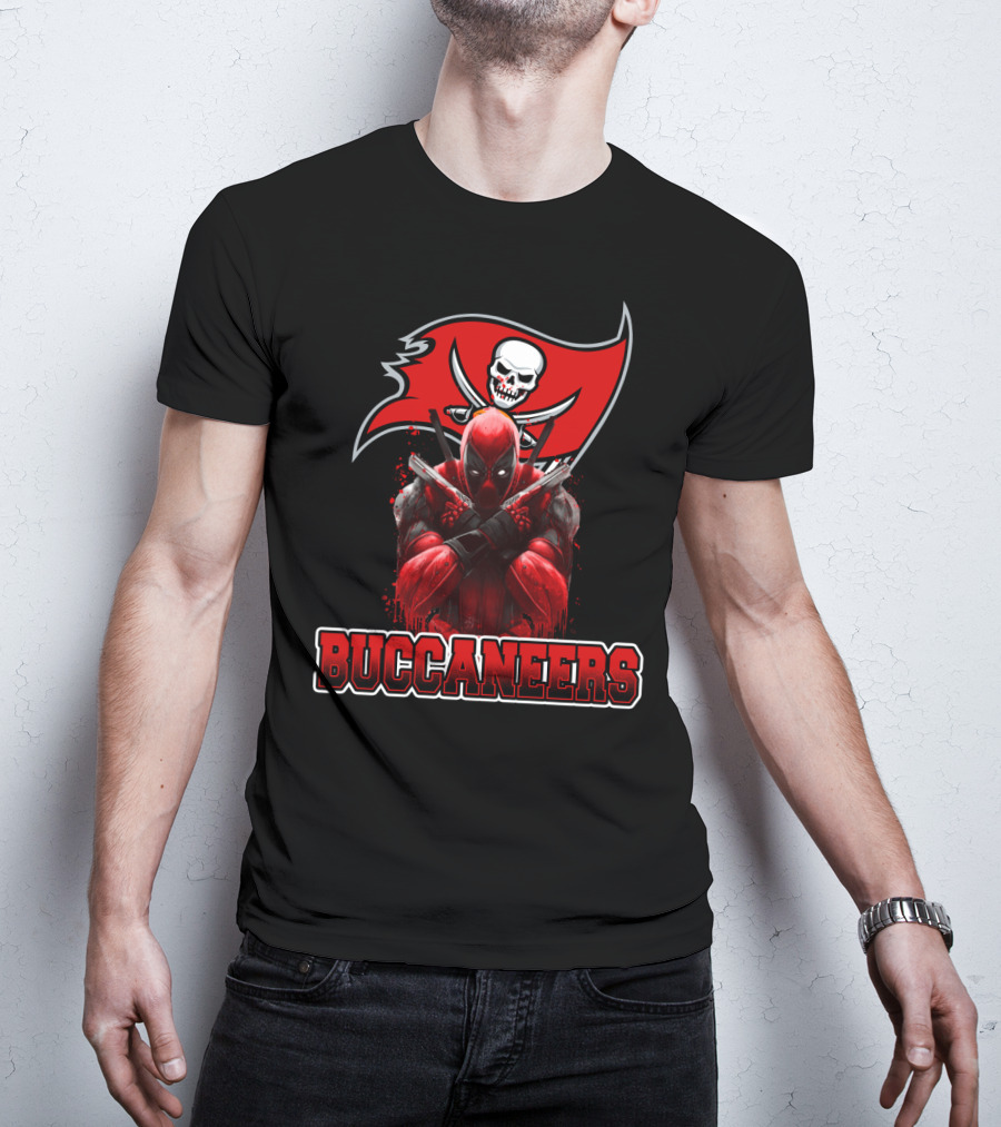 Tampa Bay Buccaneers Deadpool Crossover Fans NFL Football Marvel Comics T-Shirt