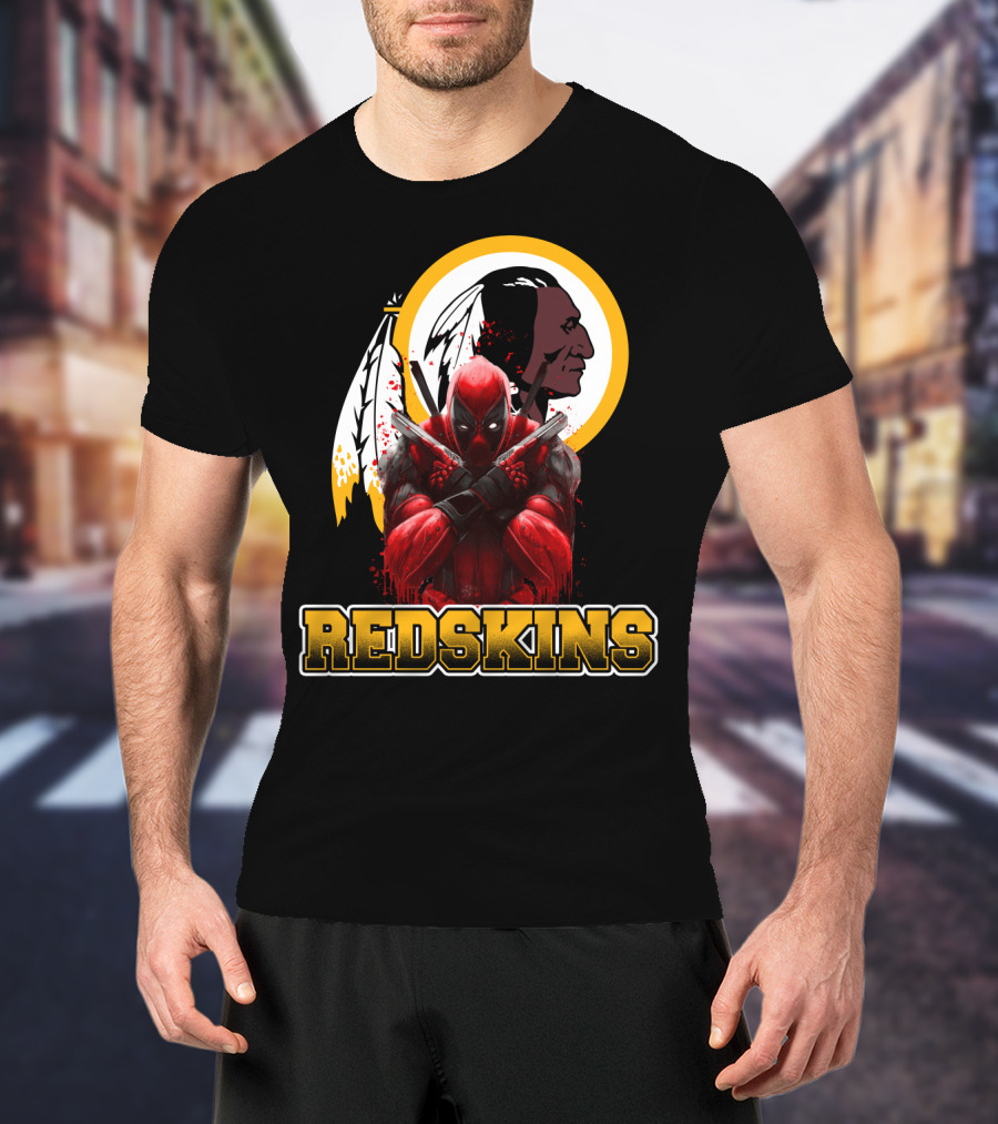 Redskins Deadpool Crossover Nfl Superhero T-Shirt