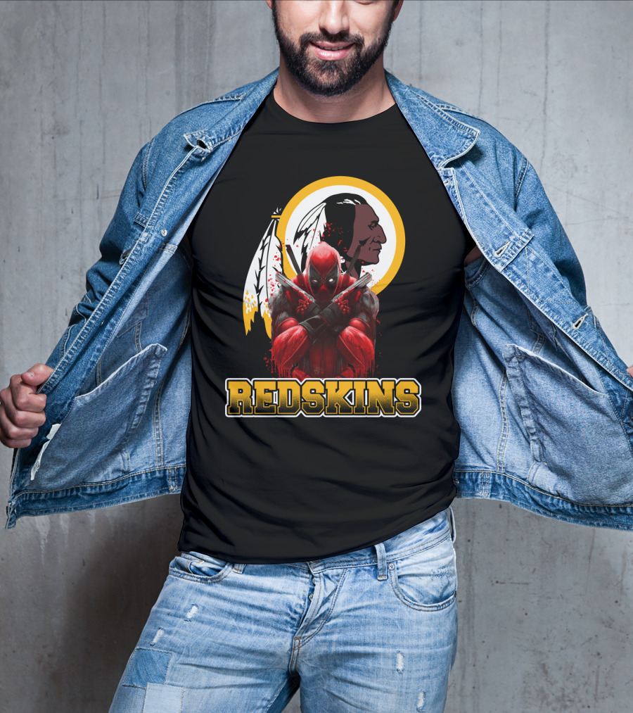 Redskins Deadpool Crossover Nfl Superhero T-Shirt