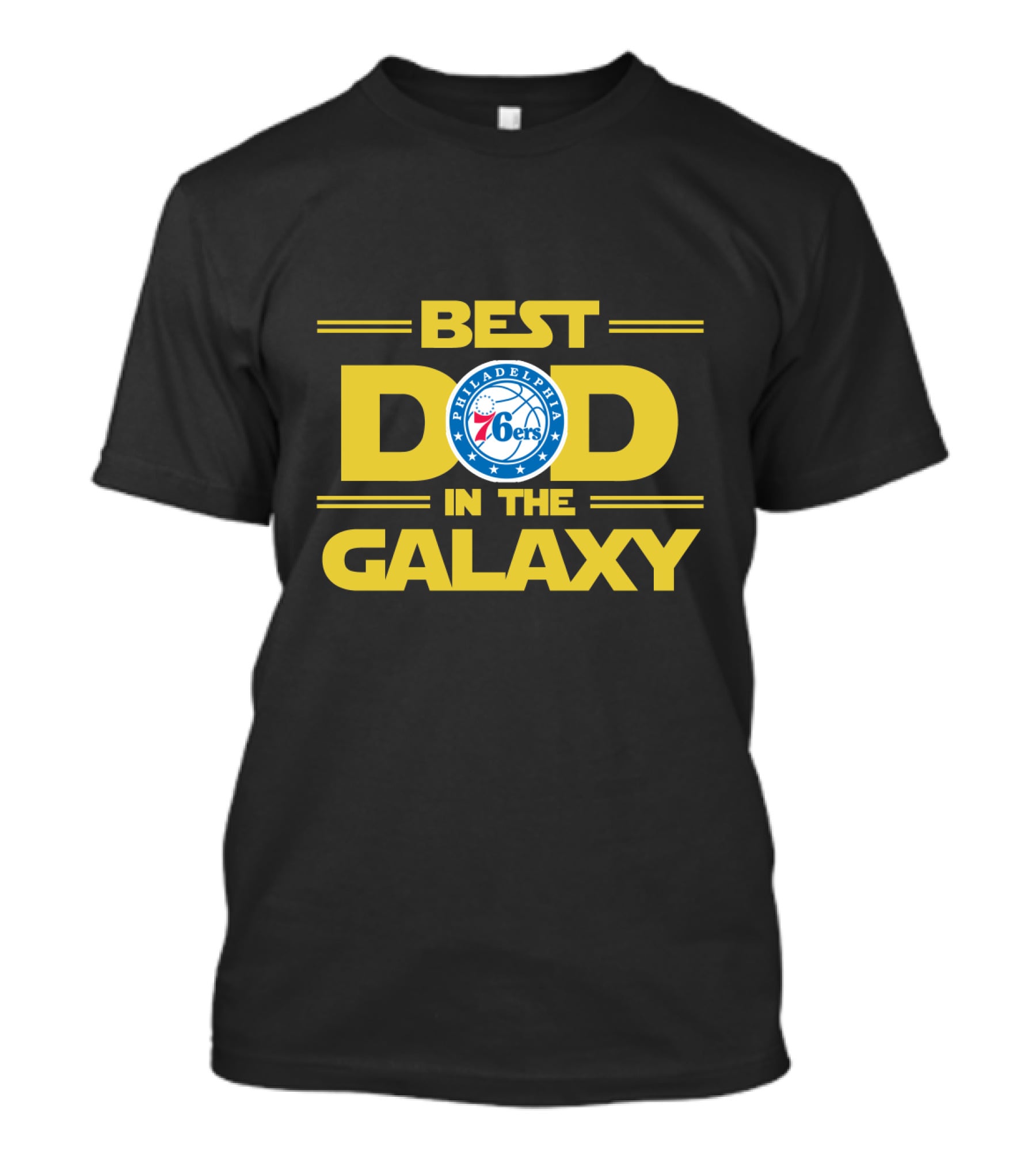 Best Dad In The Galaxy Philadelphia 76ers Theme With Star Wars T-Shirt