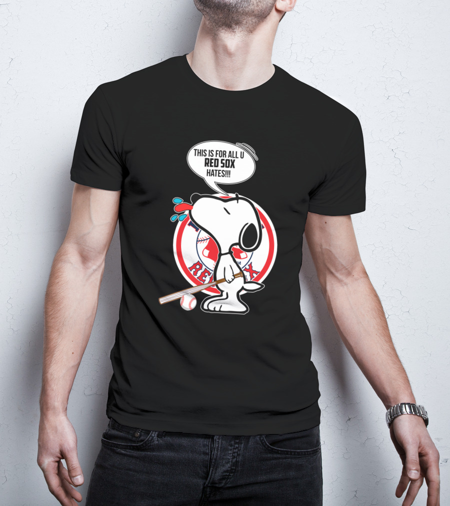 Snoopy Baseball Boston Red Sox Fans Humor Speech Bubble T-Shirt