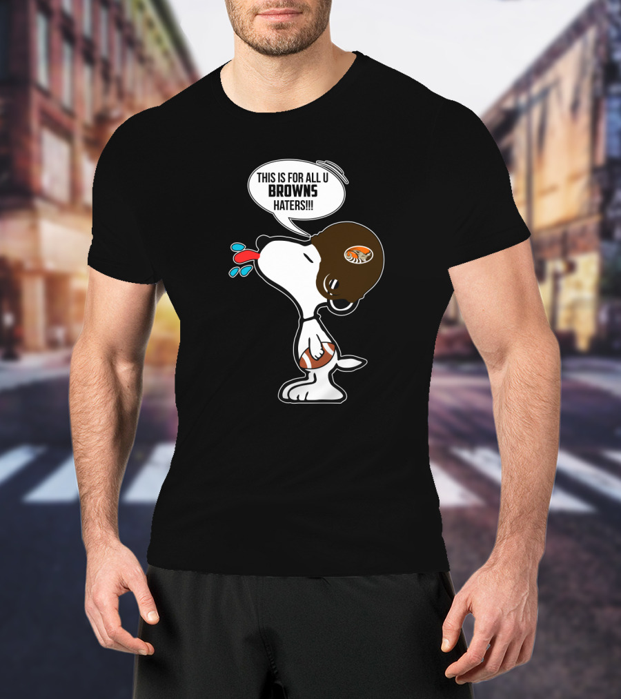 Snoopy Cleveland Browns Haters Football Fan Statement T-Shirt