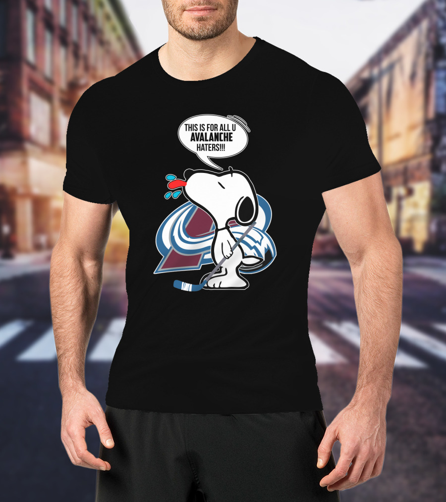Snoopy Teasing Avalanche Haters With Colorado Avalanche T-Shirt