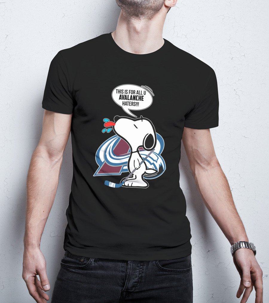 Snoopy Teasing Avalanche Haters With Colorado Avalanche T-Shirt