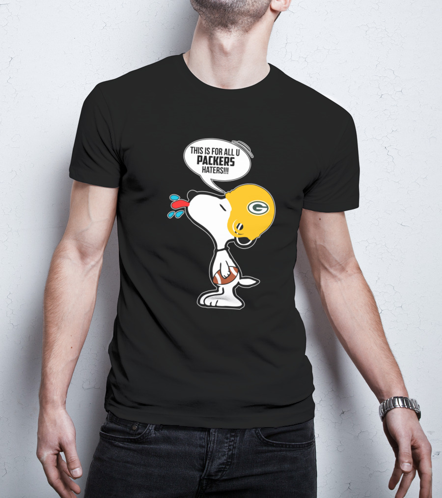 Snoopy Packers Haters Football Helmet Taunting T-Shirt
