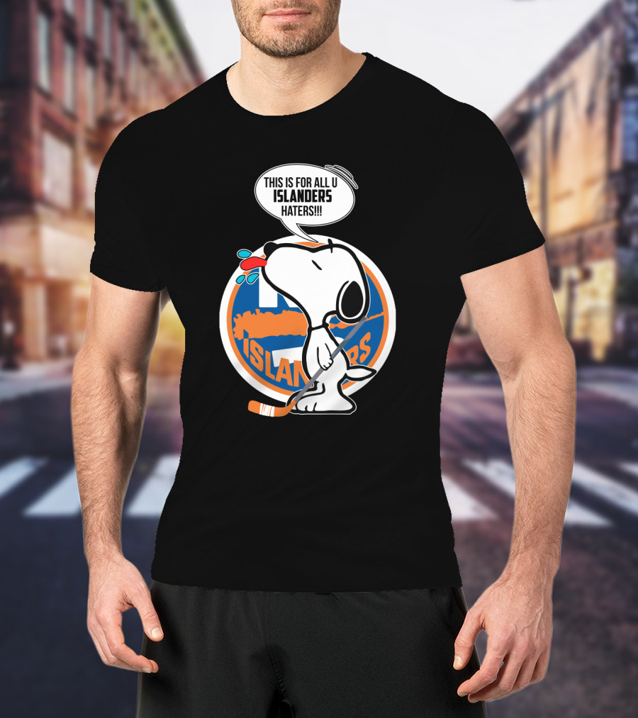 Snoopy Islanders Haters Cartoon With New York Islanders Hockey T-Shirt