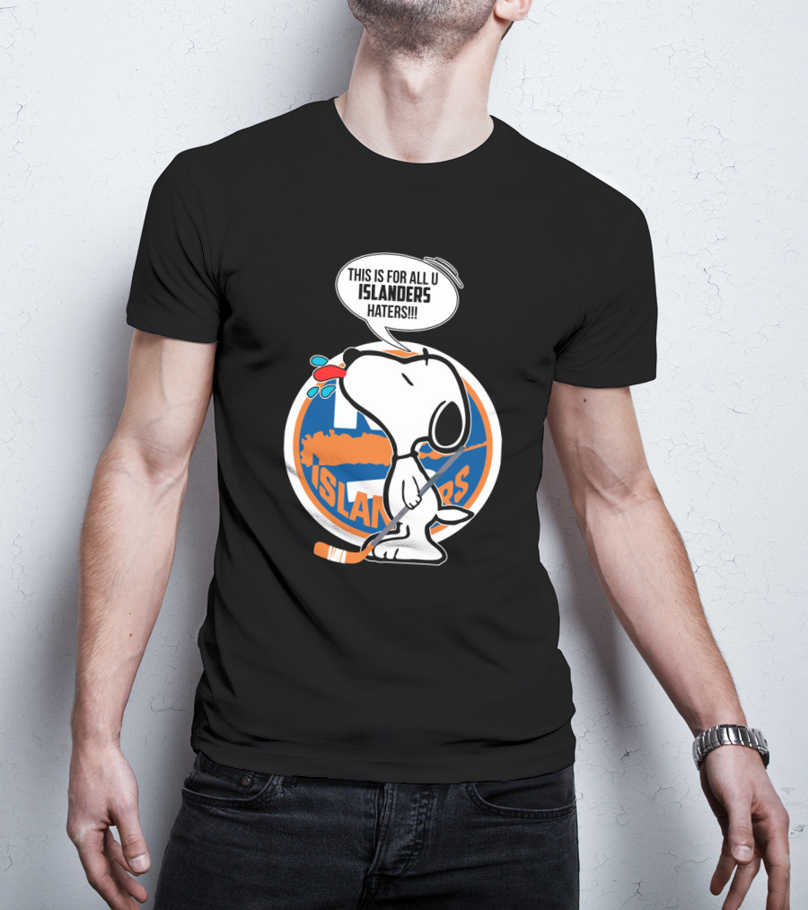 Snoopy Islanders Haters Cartoon With New York Islanders Hockey T-Shirt