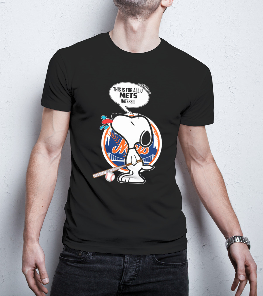 Snoopy New York Mets Fans Baseball Graphic - Mets Haters Speech Bubble T-Shirt