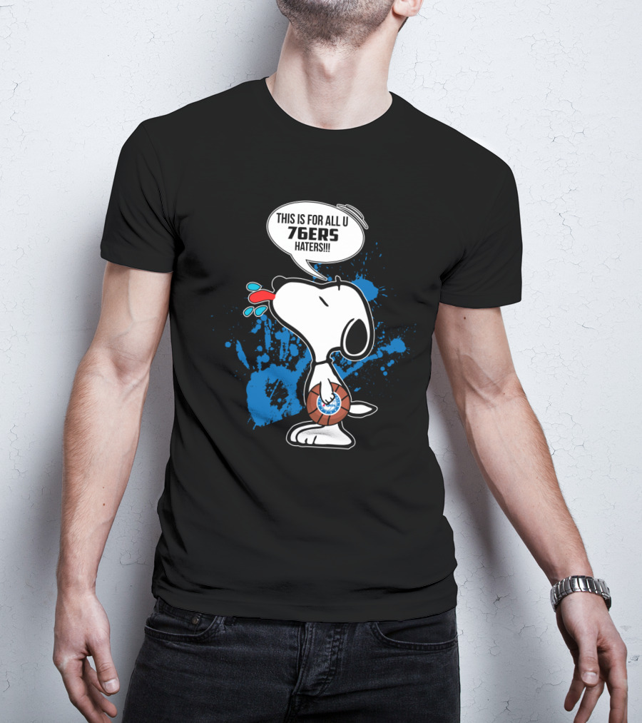 Philadelphia 76ers Fans Snoopy Haters Speech Bubble T-Shirt