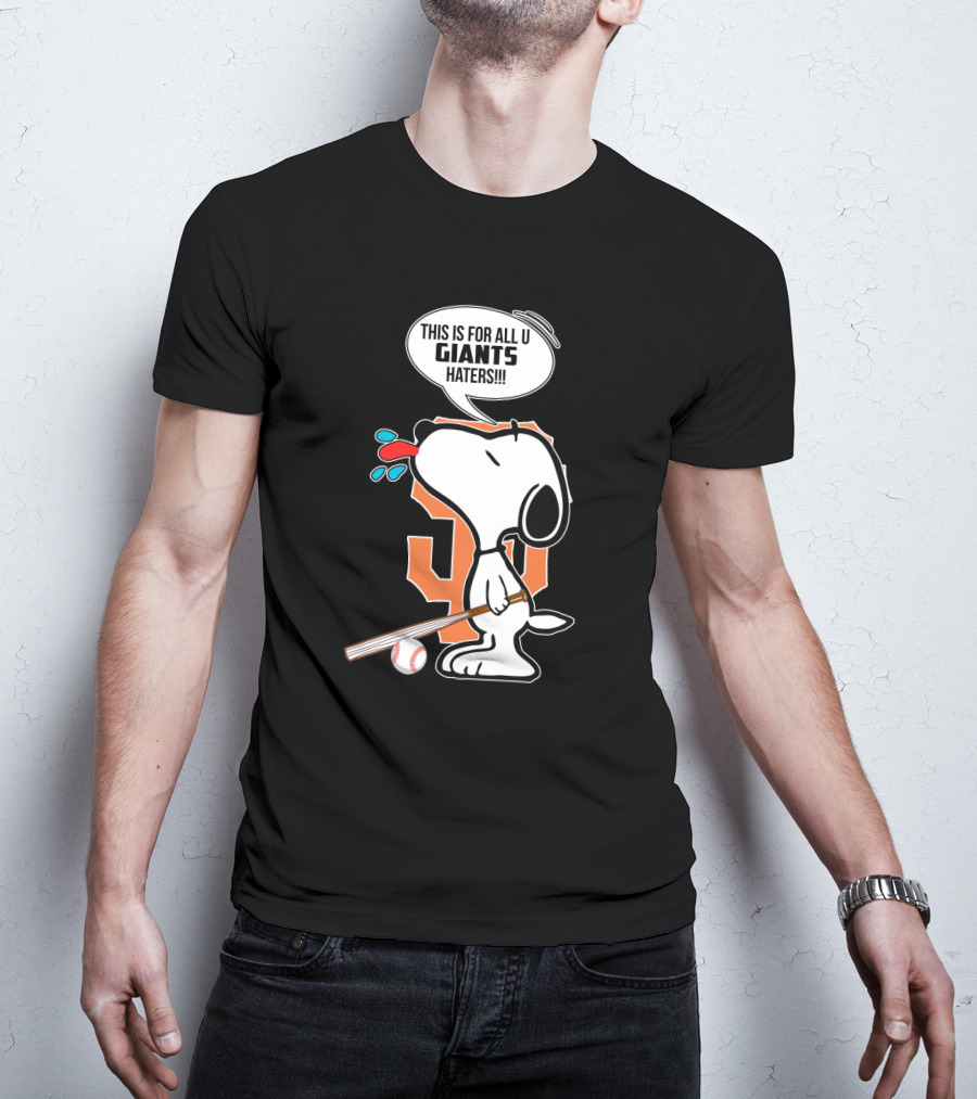Snoopy San Francisco Giants Haters Baseball T-Shirt
