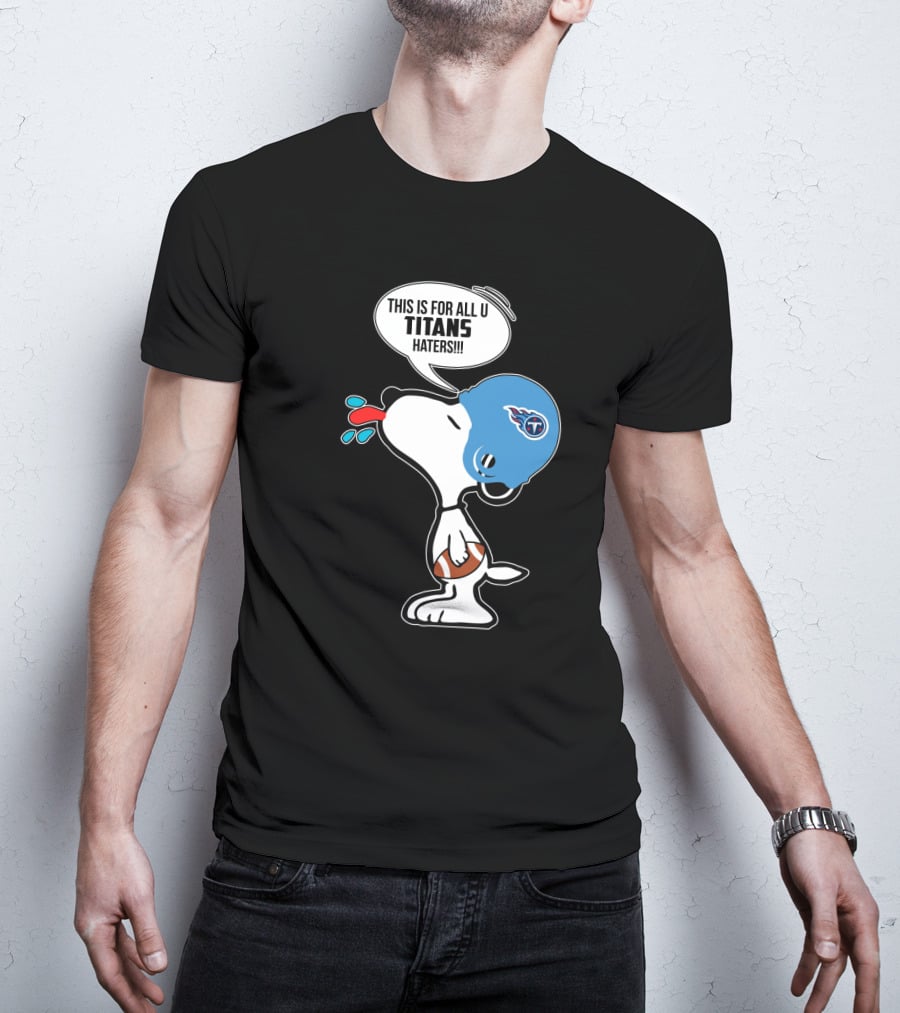 Snoopy Titans Haters Football Speech Bubble Helmet T-Shirt