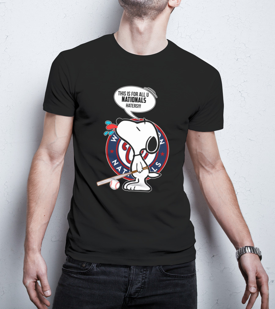 Snoopy Nationals Haters Speech Bubble With Washington Baseball T-Shirt