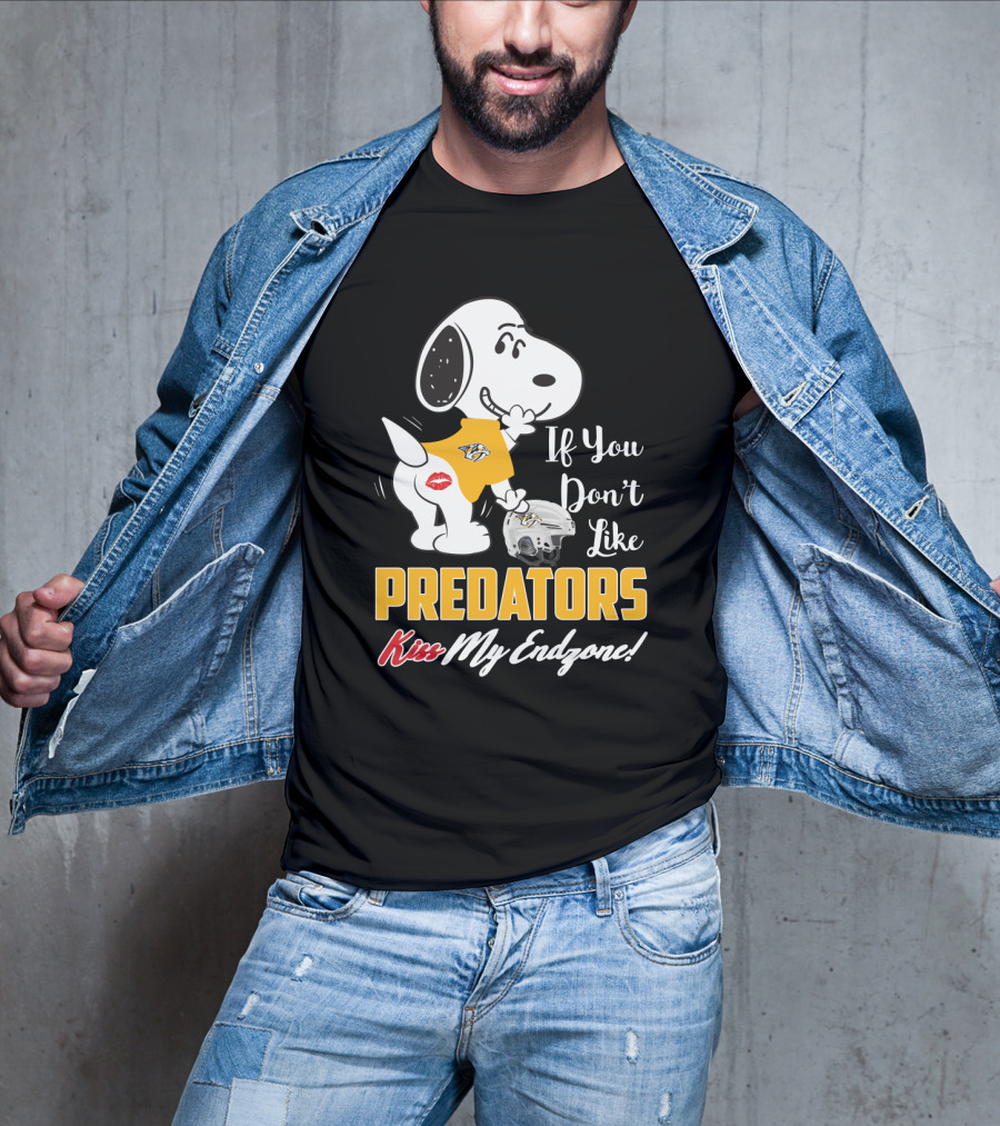 Snoopy Nashville Predators If You Don't Like Predators Kiss My Endzone T-Shirt