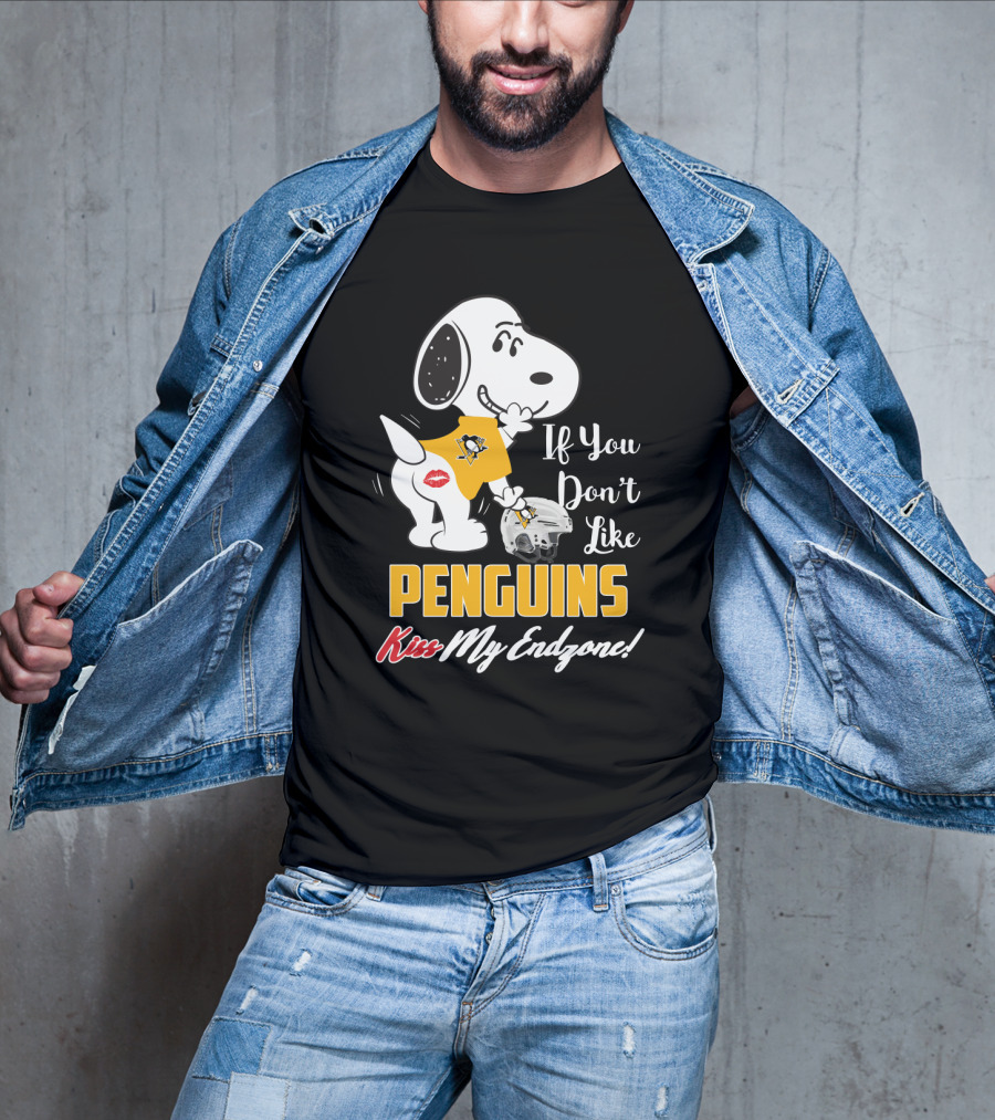 If You Don't Like Penguins Kiss My Endzone Snoopy Pittsburgh Penguins T-Shirt