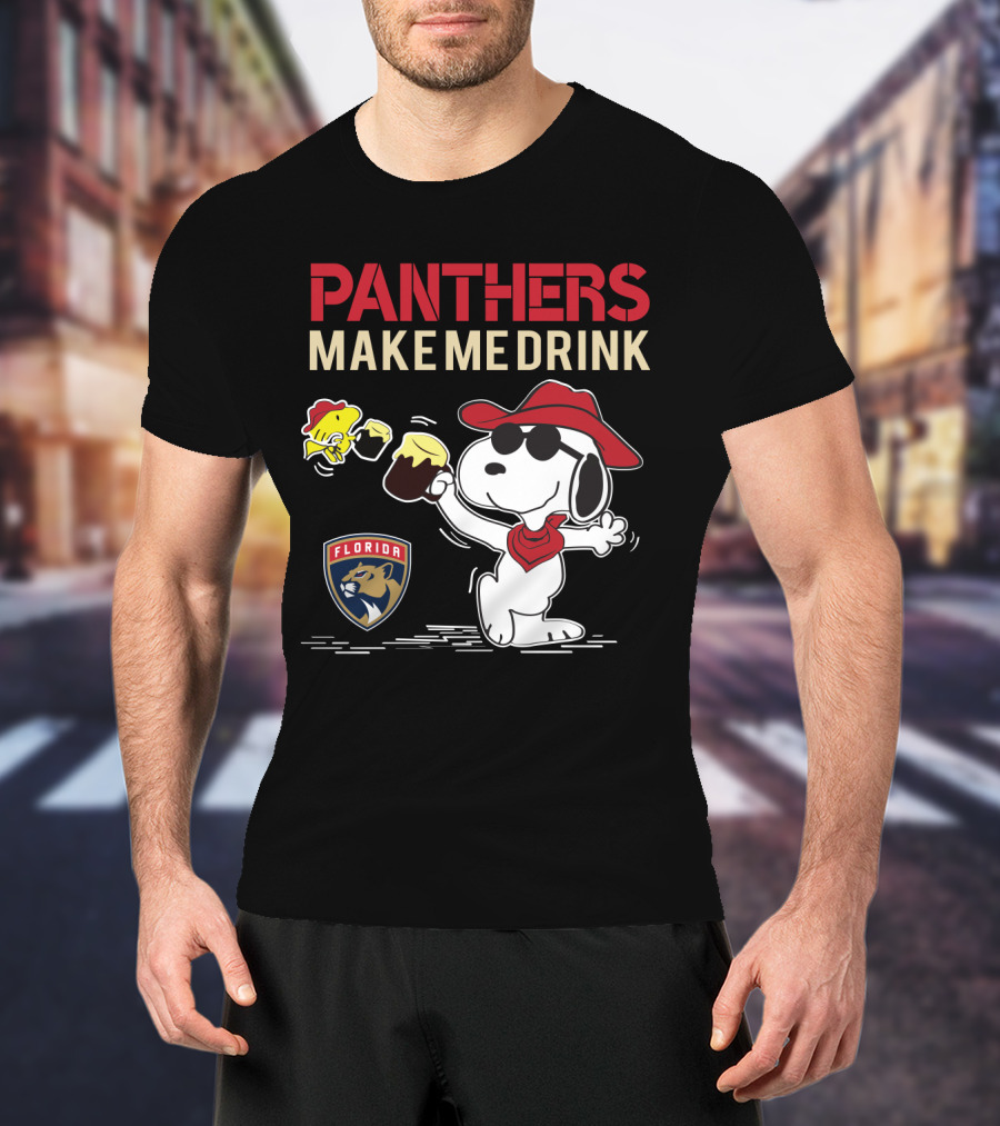 Panthers Make Me Drink Snoopy Florida Panthers Fans T-Shirt