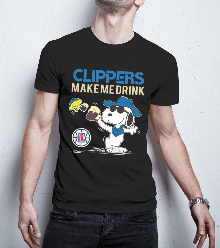 Clippers Make Me Drink Snoopy La Clippers Fan Celebration T-Shirt