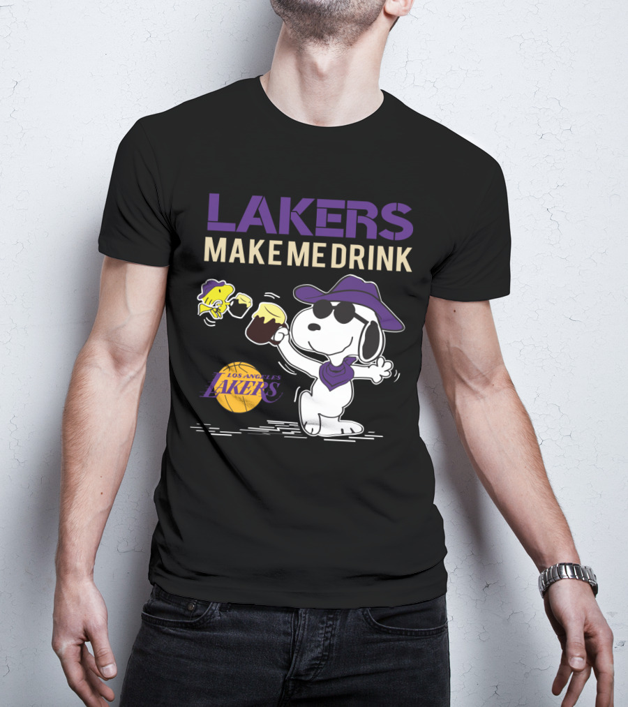 Snoopy Los Angeles Lakers Make Me Drink T-Shirt